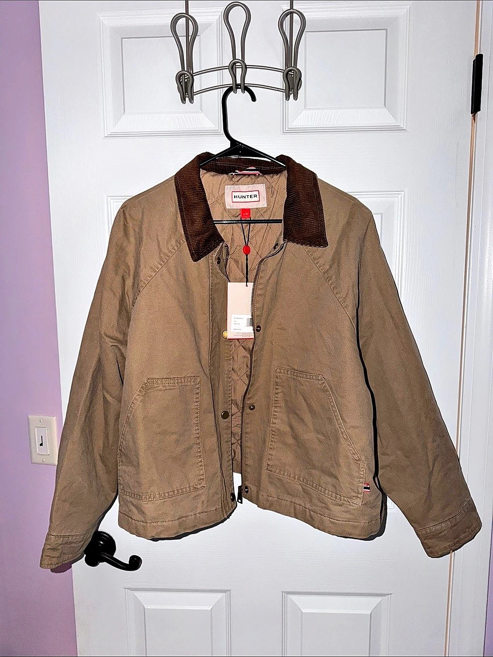 Hunter Women's Utility Jacket in Brown Size Large NWT